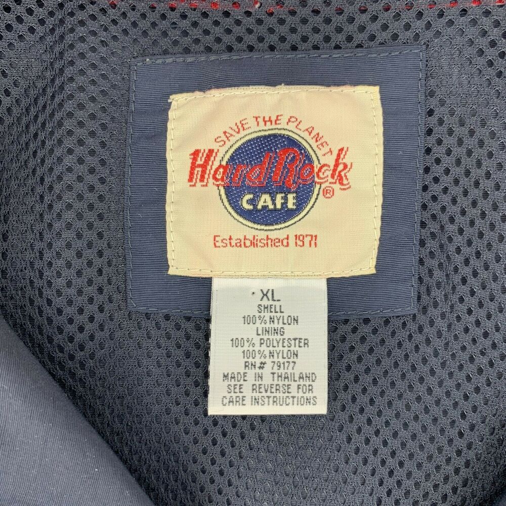 Vintage Hard Rock Cafe Kona Hawaii Windbreaker Mens XL Extra Large Navy Blue 90s - Picture 6 of 11